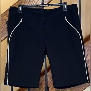 NVO Shorts Women’s Golf Black white Trim 12” Inseam SZ.18 NWOT
